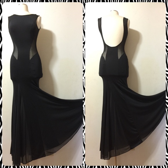 COPY - 💋💋💋Long Black Illusion Stretch dress💋💋💋 - Picture 4 of 8